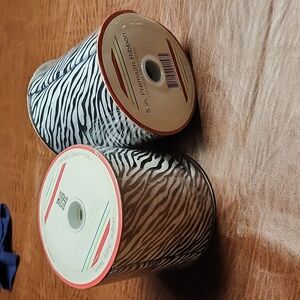 Two Rolls Zebra Print 5" x 25 yards Ribbon - Party Wedding Christmas Deco NEW!